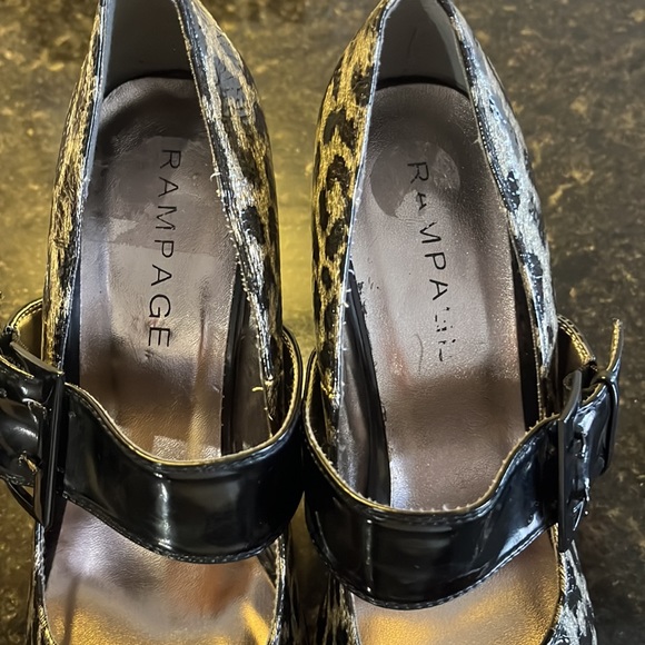 Rampage silver and black cheetah Chunky open toe 4inch heels - Picture 9 of 11